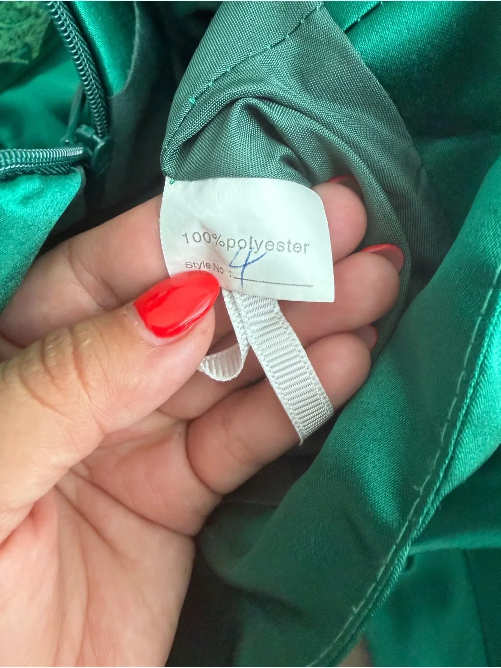Emerald Lace Bodice Satin Dress